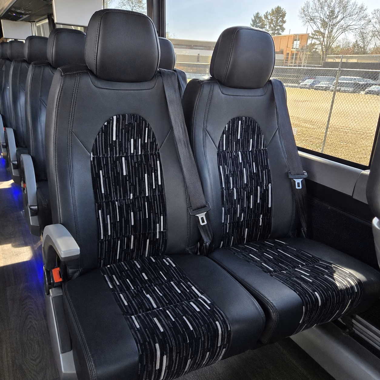 manchester charter bus rental interior